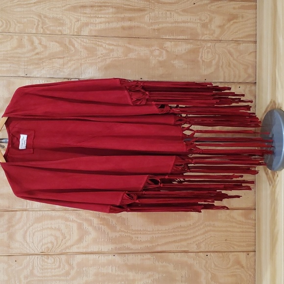 Tasha Polizzi Jackets & Blazers - Tasha Polizzi Collection Rio Grande Red Leather Shawl Cape